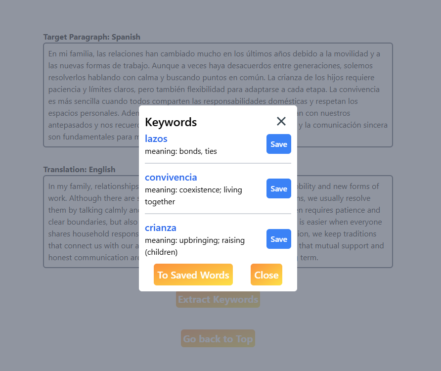 Keywords extracted from the generated paragraph